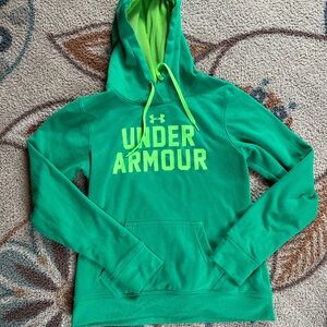 Under Armour Neon Green Pullover Hoodie with Yellow Accent